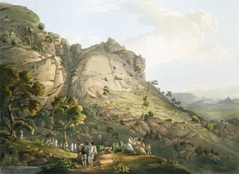 A cidade de Abha na Abissínia, gravada por J. Bluck (activo 1791-1831), 1809